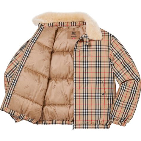 supreme burberry retail price|supreme shearling collar down puffer.